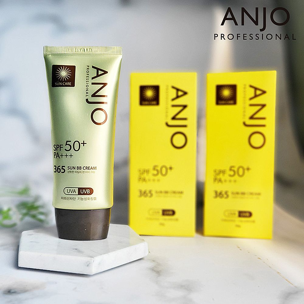 [ANJO] 365 Sun BB Cream SPF50+ PA++ - All-in-One Foundation, UV Protection, Moisturizer, Primer for Pore & Wrinkle Coverage-Made in Korea